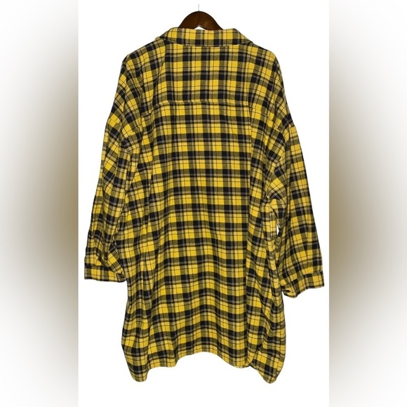 Boohoo‎ Check Plaid Women 20/22 Oversize Flannel Shirt Cozy Comfy Campfire Girl - Picture 2 of 5